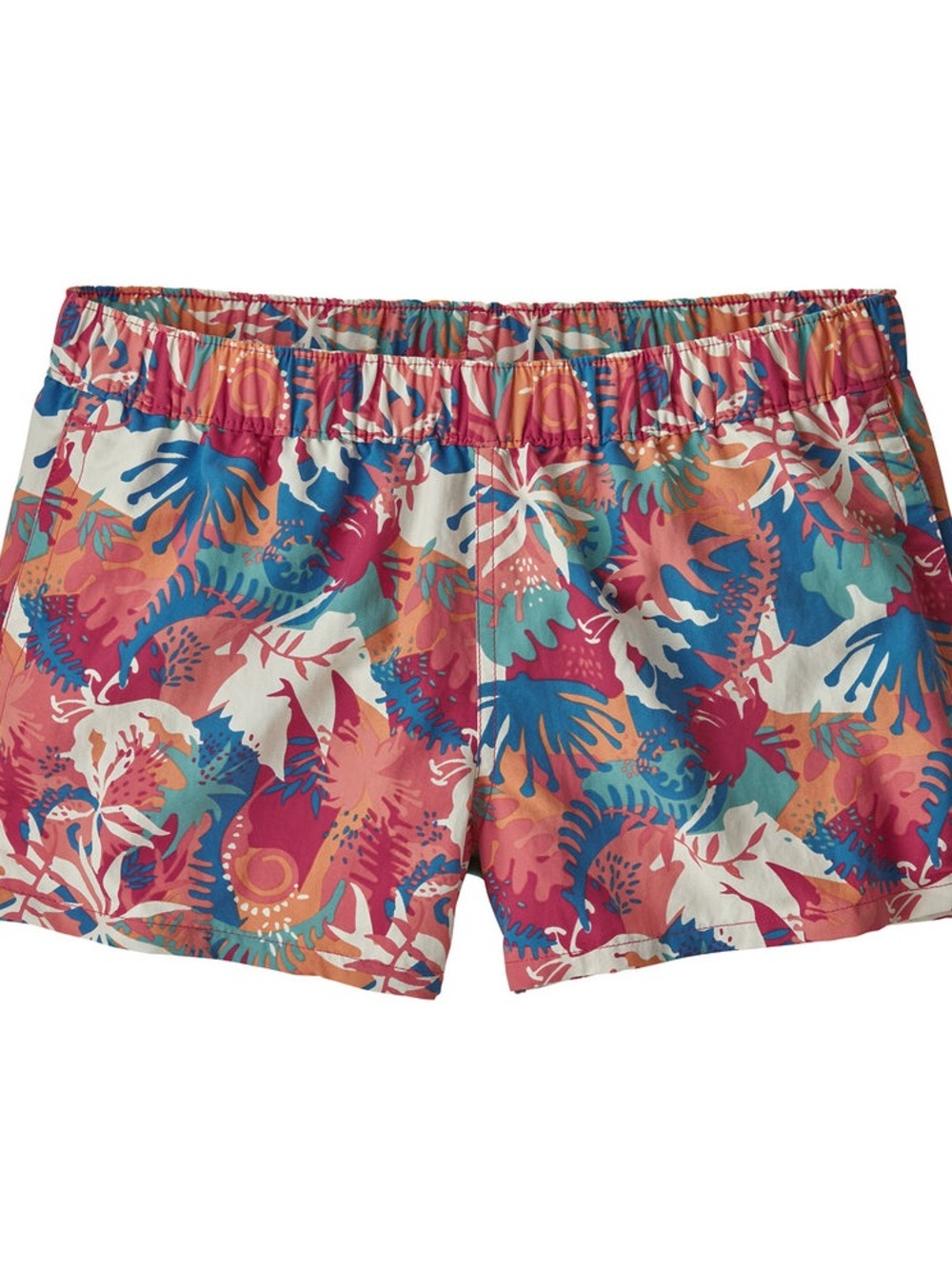 Patagonia Women's Multicolor Tropical Print Shorts - Pink Blue Coral
